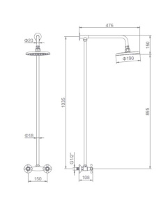 Душевая стойка Ledeme L2408
