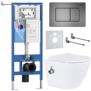 Комплект инсталляции 6 в 1 Roxen StounFix Dual Fresh 960516 с аромадозатором, оружейная сталь