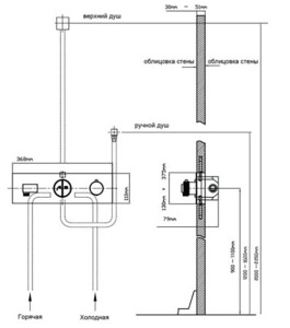 Смеситель встраиваемый Vincea VSCV-422TBG термостатический (2 функции)