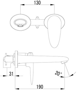 Смеситель встраиваемый Lemark Status LM4426C (1 функция)