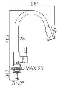 Смеситель для кухонной мойки Ledeme L76005-1