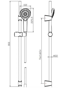 Смеситель для ванны Lauter Cascade 21СК6615BS с душевым гарнитуром Neno 63696
