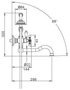 Смеситель для ванны Gappo G3289-4