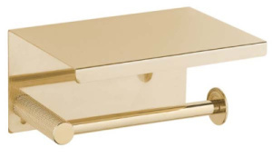 Держатель для туалетной бумаги Boheme Uno Gold 10971-G / Matt Gold 10971-MG с полкой для телефона, золото