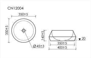 Умывальник CeramicaNova Maya CN12004MB