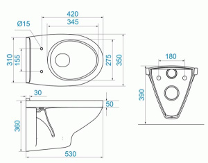Подвесной унитаз Santek Бореаль 1WH302205 (с крышкой Soft Close)