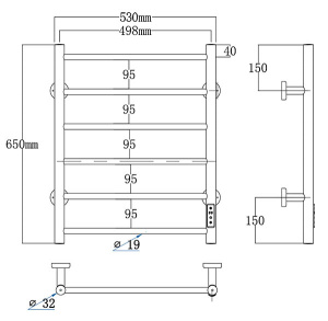 Полотенцесушитель Roxen Caspia 11070-5365C электрический