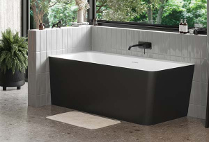 Ванна из искусственного камня Belux Турин ТУ-1600 черный матовый Solid Surface, 160х70, черный матовый
