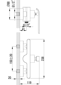 Смеситель для душа Lemark Melange LM4903CW