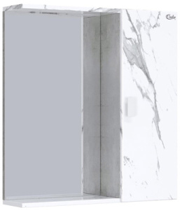 Шкаф-зеркало Onika Марбл 65 / 75, 65х71, мрамор, камень бетонный
