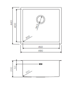 Кухонная мойка Omoikiri Taki 49-U/IF-GB