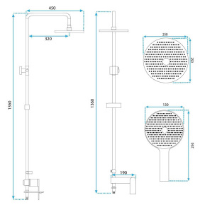 Душевая стойка Rea Veneta chrom REA-P7843