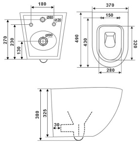 Подвесной унитаз Timo Rimless Kulo TK-403 MB