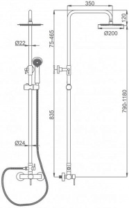 Душевая стойка Ledeme L72405