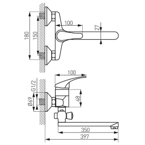 Смеситель для ванны Ferro Basic BBC55A