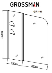 Душевая шторка на ванну Grossman GR-101