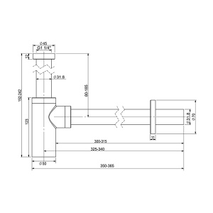 Сифон для умывальника Wellsee Drainage System 182106000 / 182107000, золото