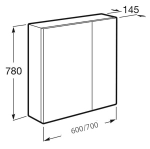 Шкаф-зеркало Roca Ronda белый 60 / 70, 60х78, белый