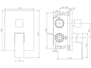 Смеситель встраиваемый Lauter Trim 21CK189C-516-3 (3 функции)