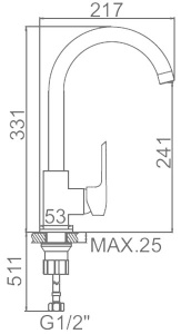 Смеситель для кухонной мойки Ledeme L4058