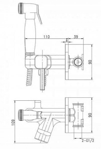 Смеситель встраиваемый Lemark Solo LM7165B / LM7165G с гигиеническим душем, бронза
