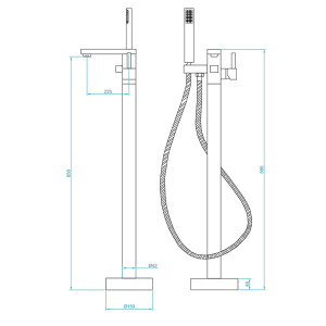 Смеситель для ванны RGW SP-350 напольный