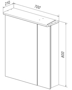 Шкаф-зеркало Lemark Zenon 70 / 80, 70х80, белый глянец