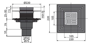 Душевой трап AlcaPlast APV4344