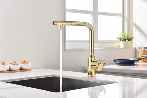 Смеситель для кухонной мойки Paulmark Urban Ur213104-G с подключением к фильтру воды