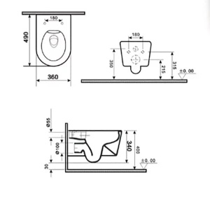 Подвесной унитаз Gid Tr2133TF-BUM с сиденьем Soft Close