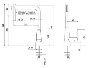 Смеситель для кухонной мойки Remer Vanity V81M