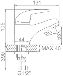 Смеситель для умывальника Ledeme L1038-B