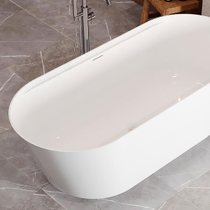 Ванна из искусственного камня Belux Ариэль с подсветкой белый матовый Solid Surface