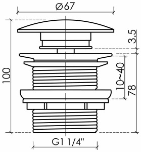 Донный клапан CeramicaNova CN2000NC / CN2000MWNC, белый