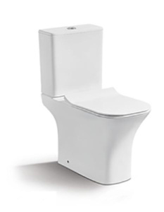 Напольный унитаз CeramaLux 1215-P безободковый (с крышкой SoftClose), белый