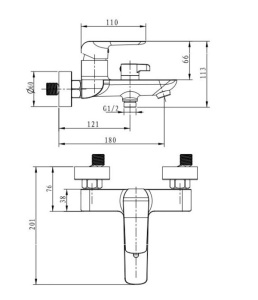 Смеситель для ванны Kaiser Glory 69022