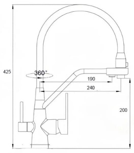 Смеситель для кухонной мойки Boch Mann Else GR BM10428