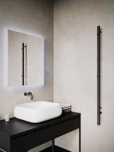 Полотенцесушитель Terminus Стойка электро Uno круг 1200 черный матовый