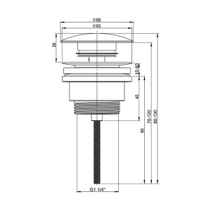 Донный клапан Wellsee Drainage System 182141000 / 182142000, золото