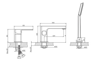 Смеситель на борт ванны Haiba HB80615