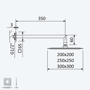 Верхний душ Bruma QuadraBlue 1455261CR / 1456262CR Chrome, 30x30, хром