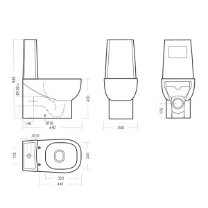 Напольный унитаз Sanita Luxe Infinity Mono SL DM (с крышкой SoftClose), белый
