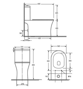 Напольный унитаз Roxen Urban 600190-01 Rimless Soft Close, белый