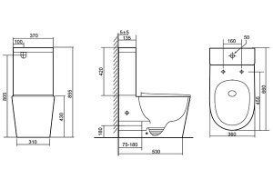 Напольный унитаз SantiLine SL-5026, белый