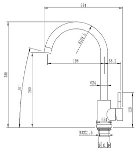 Смеситель для кухонной мойки Arfeka AF SD-03SS304 Satin