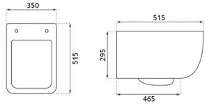 Подвесной унитаз Rea Mateo Rimless C1258