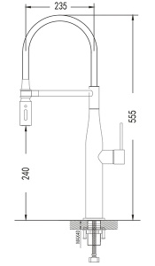 Смеситель для кухонной мойки Shevanik S123L-9