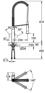 Смеситель для кухонной мойки Grohe K7 32950000, хром