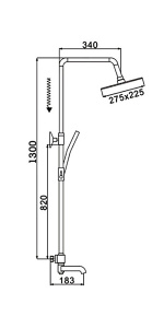 Душевая стойка Rose R3536 с термостатом