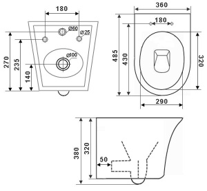 Подвесной унитаз Timo Rimless Reko TK-203